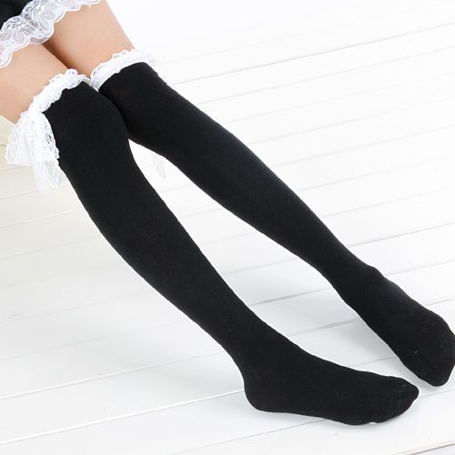 Lolita Maid Costume Stockings Over The Knee Socks eBay