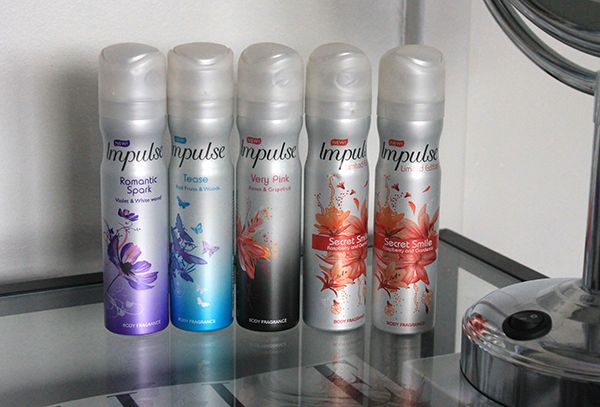 Impulse fragrances featuring Romantic Spark, Tease, Very Pink and Secret Smile