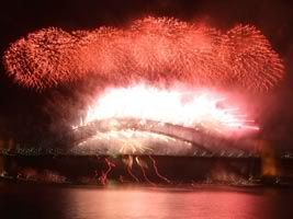 Fireworks over Sydney Harbour Bridge