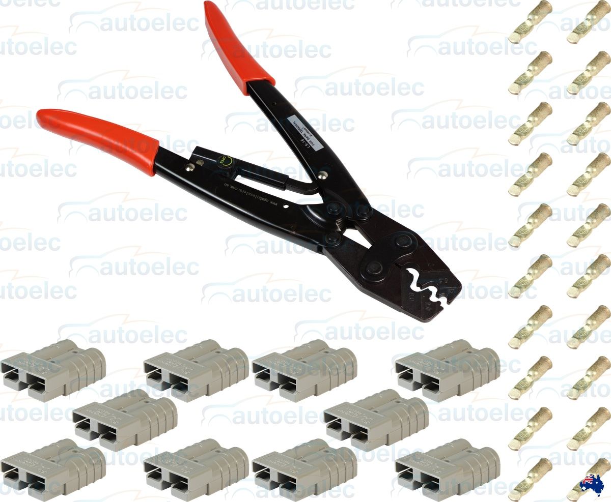 10x ANDERSON PLUGS CONNECTORS GENUINE 50A AMP +LS16 PLUG CABLE CRIMP