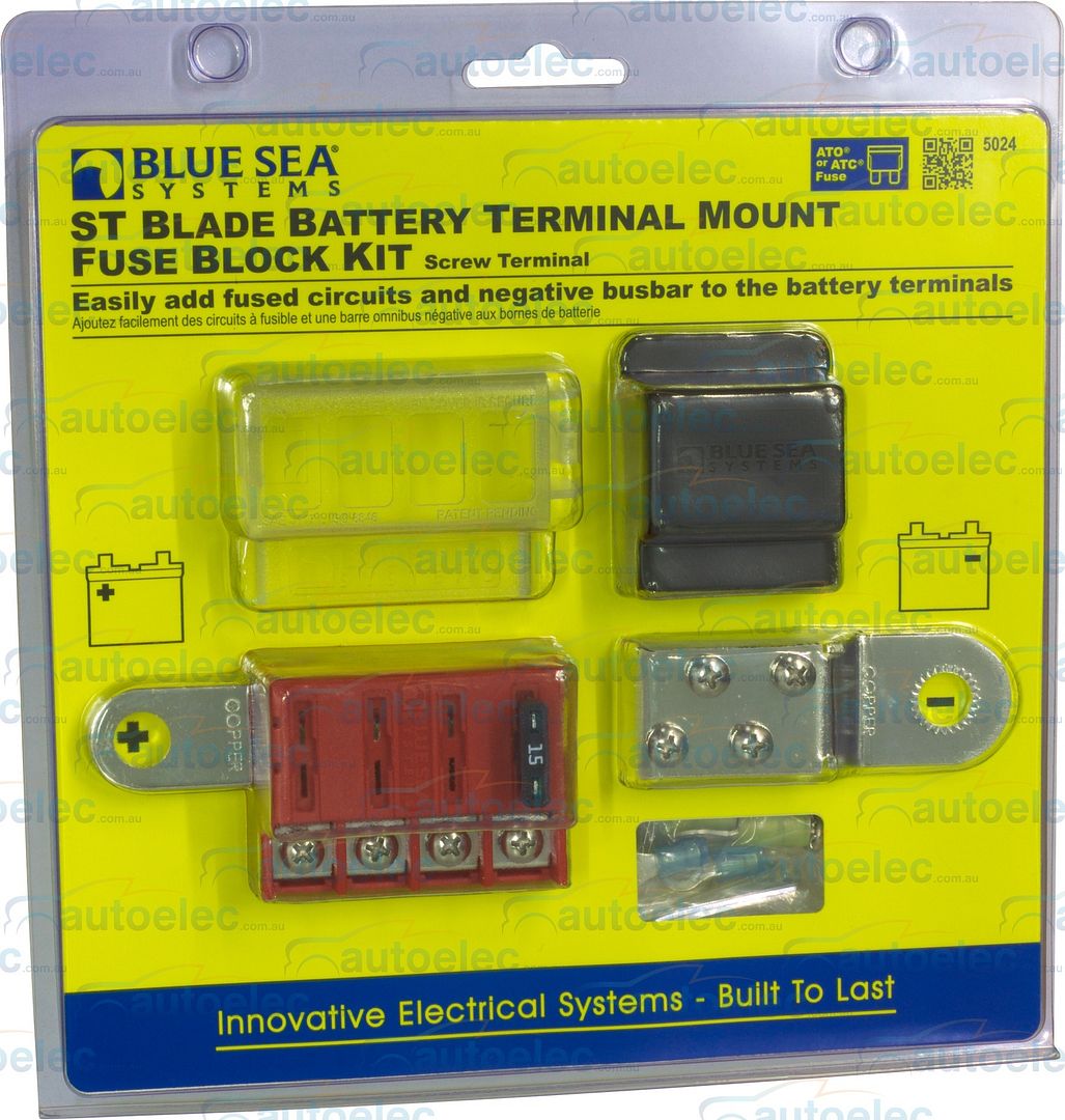 BLUE SEA BATTERY TERMINAL BLADE FUSE BLOCK BUS BAR KIT HOLDER DUAL