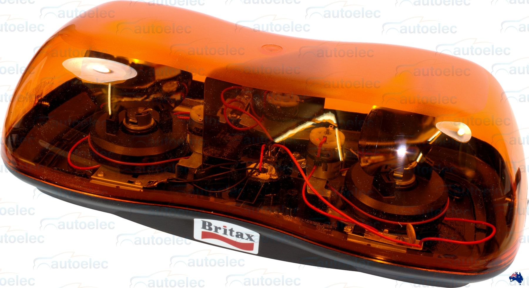DUAL ROTATING BEACON AMBER DOUBLE FLASHING LIGHT NEW 24 VOLT BRITAX