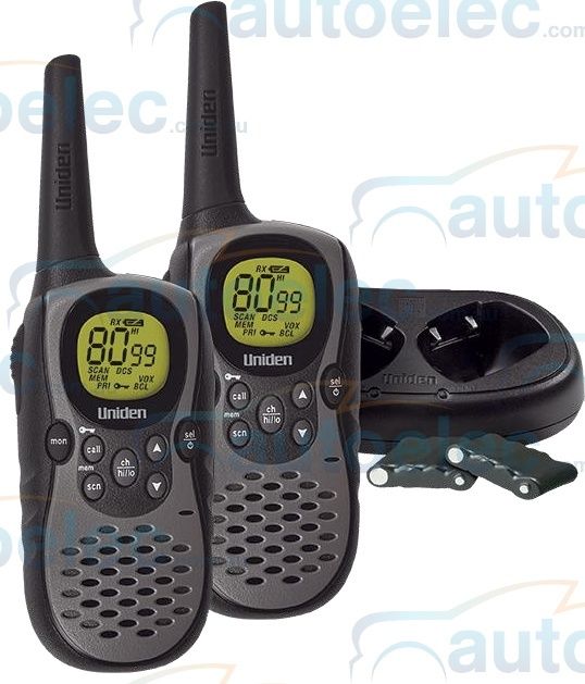 UNIDEN TWIN PACK 0.7W WATT HANDHELD UHF RADIOS 80CHANNEL CB TWO WAY