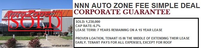 triple net lease properties- O'reillys auto parts- autzone- advanced auto parts- pep boyz- nnn investments