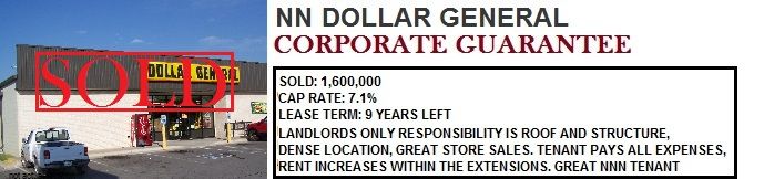 triple net lease properties-dollar general - family dollar- income investment - NNN dollar stores