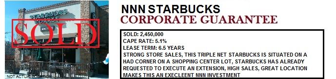 triple net lease properties- Ssingle tenant - commercial real estate - NNN - absolute net lease - ground lease - starbucks - dunkin donuts - tim hortons