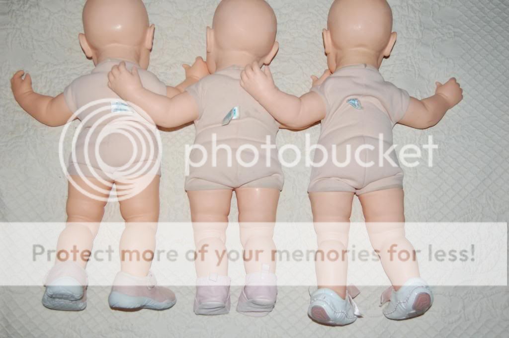 Lot Three 3 Vintage Hasbro Real Baby Dolls Reborn or Play Big Layette Wardrobe
